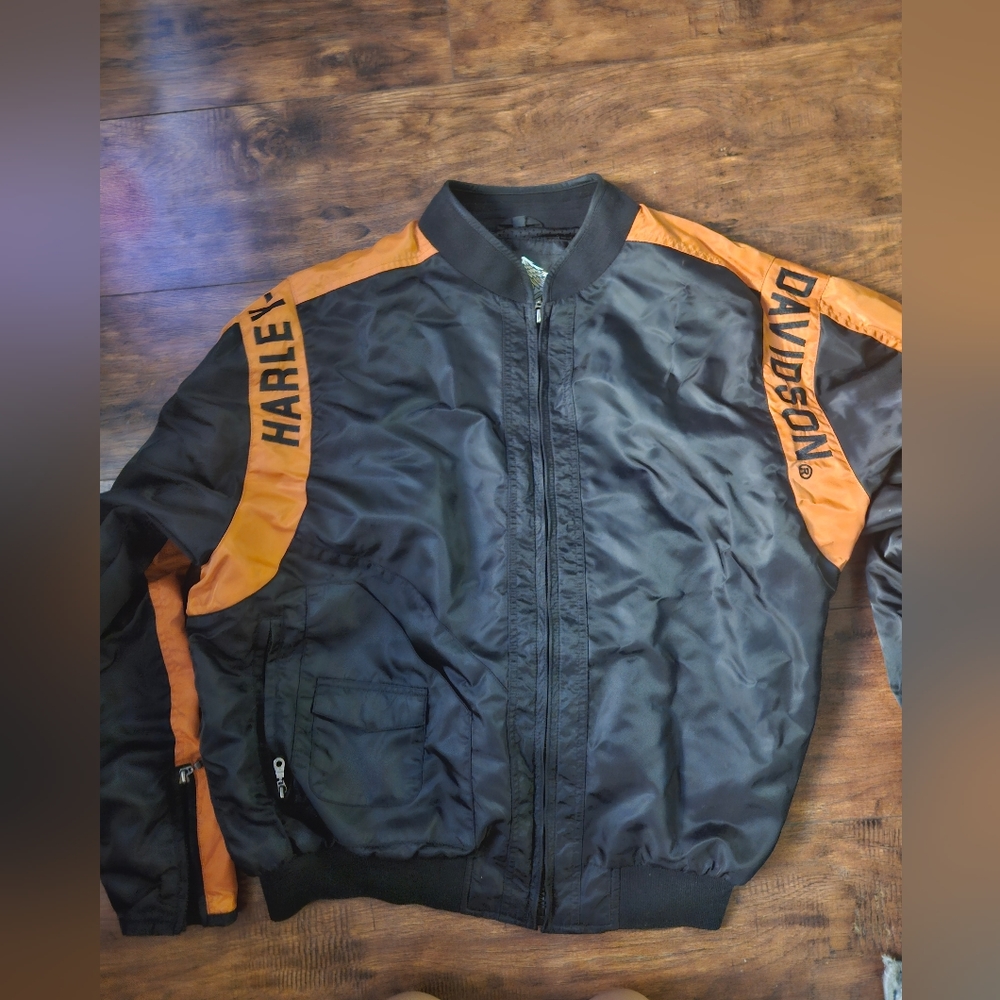 Harley Davidson 2XL Black and Orange Jacket